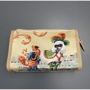 Beaded Makeup Cosmetic Bag Organizer/Pencil Pouch-Cat & Dog In Boots-Turkish Scn